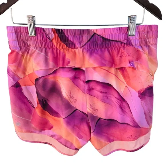 Athleta Printed Mesh Racer Run Shorts Training Running Athletic - Picture 6 of 11